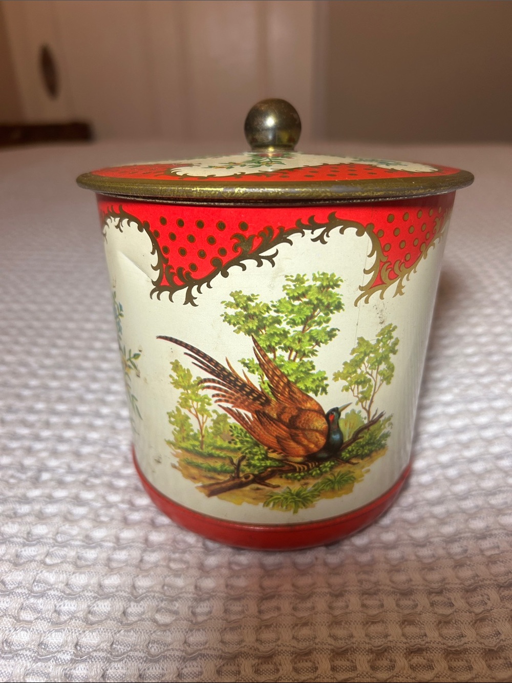 Vintage Pheasant Tin Eduscho Kaffee